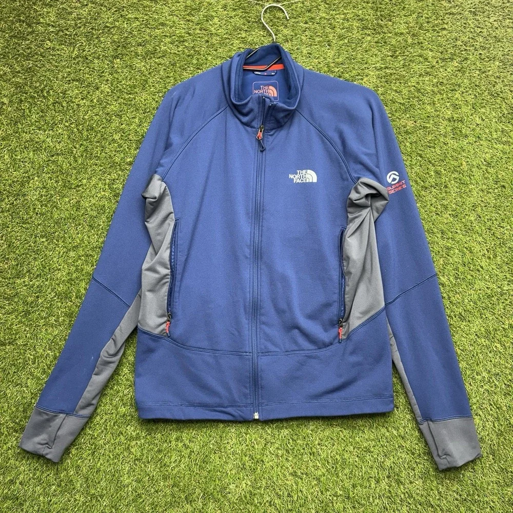 The North Face Jacket Mens Medium Blue Iodin Summit Series Softshell Full Zip